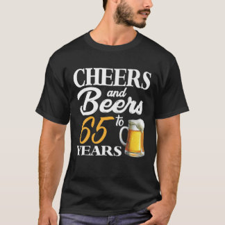 T-shirt Salutations Et Bières À 65 Ans 65E Anniversaire