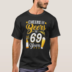 T-shirt Salutations Et Bières À 69 Ans 69E Anniversaire Dr