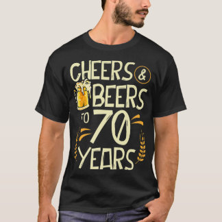 T-shirt Salutations Et Bières À 70 Ans 70ème Anniversaire