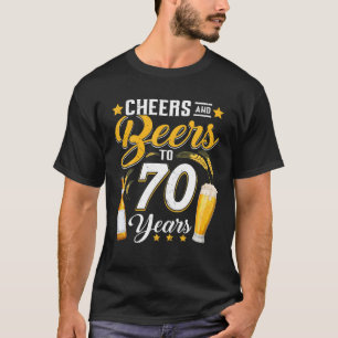 T-shirt Salutations Et Bières À 70 Ans Drôle 70ème Anniver