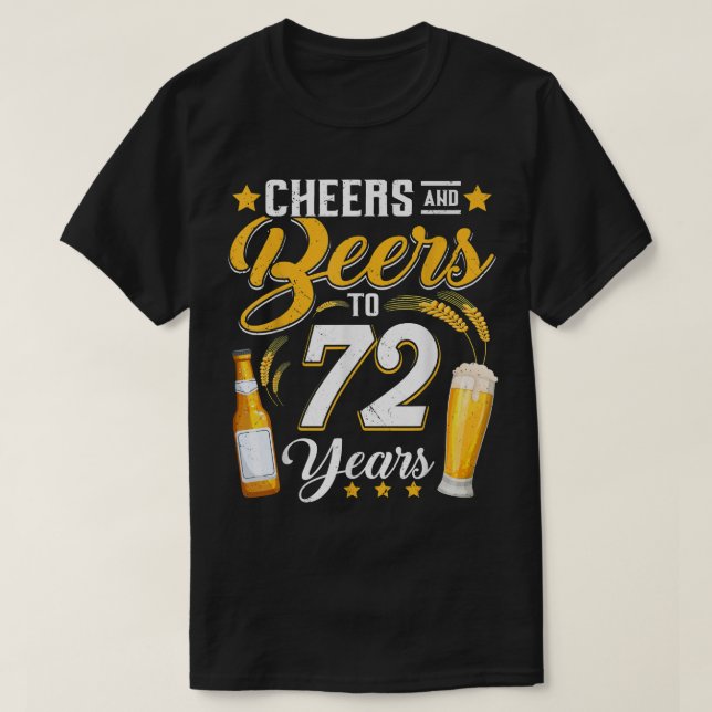 T-shirt Salutations Et Bières À 72 Ans Drôle 72E Anniversa (Design devant)