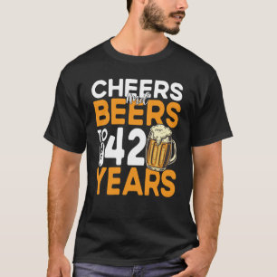 T-shirt Salutations Et Bières À Mes 42 Ans 42E Anniversair