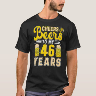 T-shirt Salutations Et Bières À Mes 46 Ans 46e Anniversair