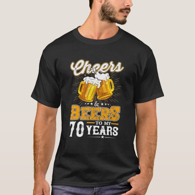 T-shirt Salutations Et Bières À Mes 70 Ans 70ème Anniversa (Devant)