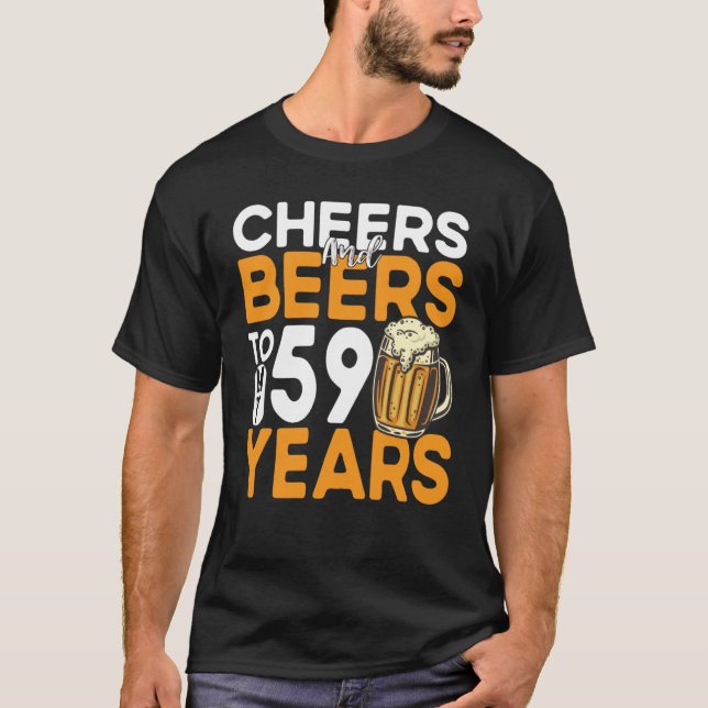 T-shirt Salutations Et Bières À Mon 59 Ans 59E Anniversair (Devant)