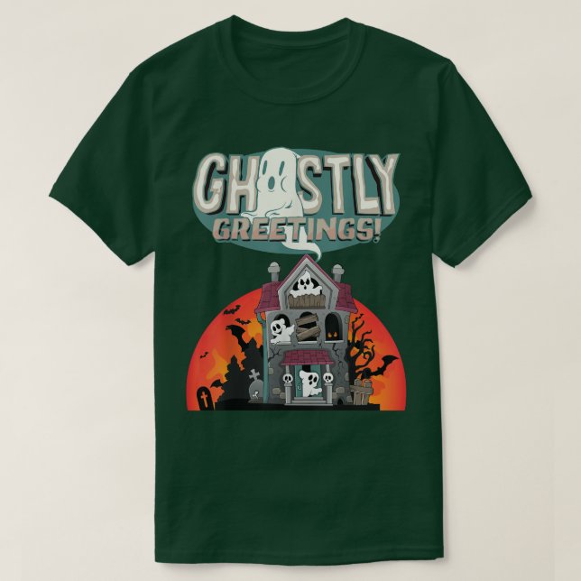 T-shirt Salutations grotesques Maison hantée (Design devant)