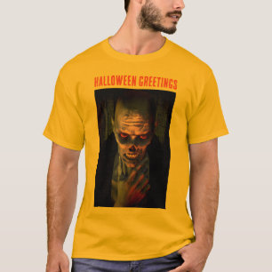 T-shirt Salutations Halloween. Zombie
