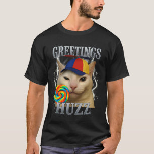 T-shirt Salutations Huzz Chat Drôle Mème de Chat Drôle Hom