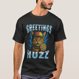 T-shirt Salutations Huzz Contrefaçon Chat Drôle