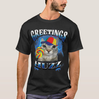 T-shirt Salutations Huzz Sucette Drôle Chat
