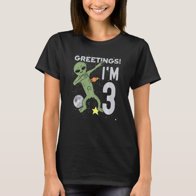 T-shirt Salutations Je suis 3 Alien de l'espace Thème 3ème (Devant)