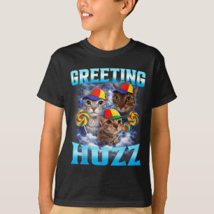 T-shirt Salutations Mème de Chat Huzz Drôle