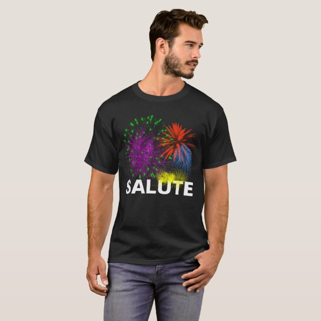 T-shirt Salute Fireworks personnalisable (Devant entier)
