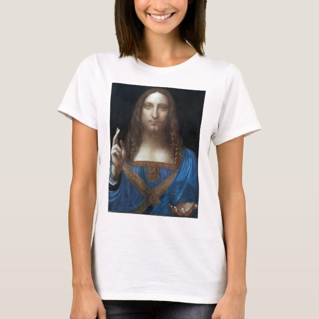 T-shirt Salvator Mundi, Jésus Christ, Léonard de Vinci (Devant)