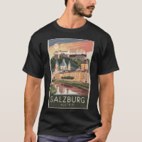 Salzbourg Autriche Illustration Voyage Art Vintage