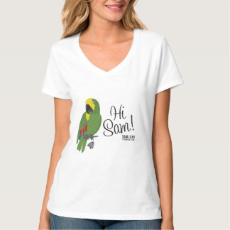 T-shirt Sam, je peux pièce en t du v-cou des femmes de
