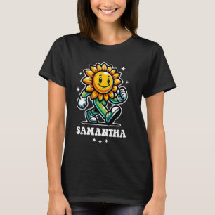 T-shirt Samantha Jote Tournesol Design pour filles Nom Sam
