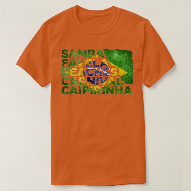 T-shirt Samba Favela Plages Carnaval Caipirinha Brésil f (Design devant)