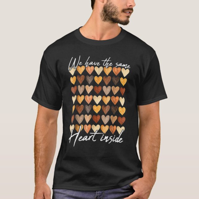 T-shirt Same Heart Melanin Skin Tone Hearts BLM Black Hist (Devant)