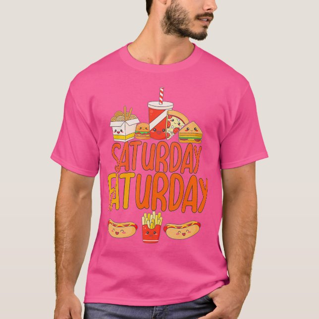 T-shirt SAMEDI VENDREDI FATURDAY Restauration rapide Franç (Devant)