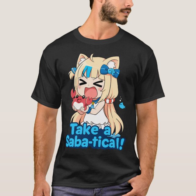 T-shirt Sameko Saba Vtuber "Prenez des vacances de Saba !" (Devant)