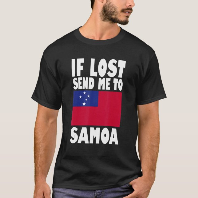 T-shirt Samoa Drapeau Design Si perdu envoyez-moi à Samoa (Devant)