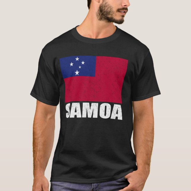 T-shirt Samoa Drapeau Grunge Souvenir Vintage Samoa (Devant)