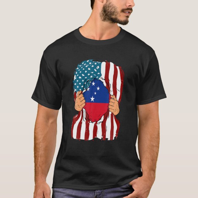 T-shirt Samoa Drapeau Sang intérieur de moi Accueil Fierté (Devant)
