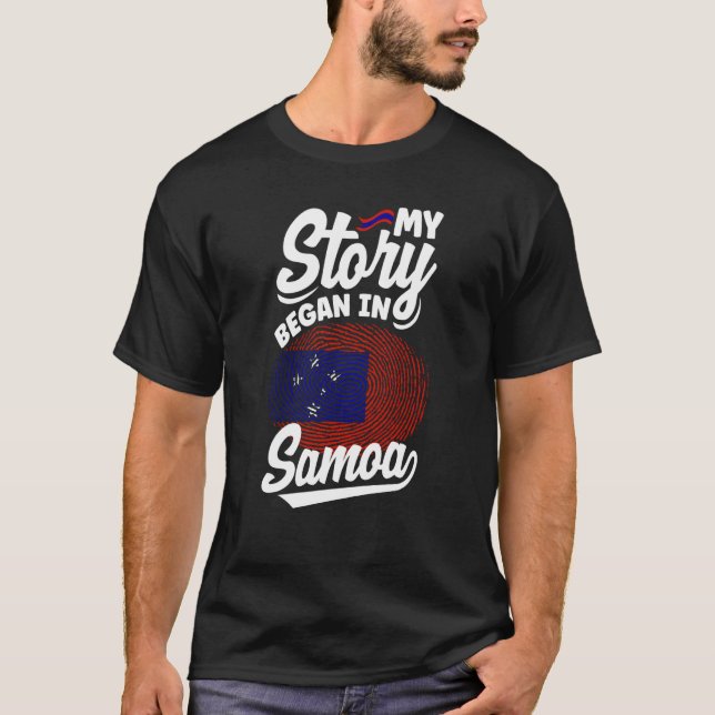 T-shirt Samoa Samoan Samoa Drapeau Mon pays a commencé à S (Devant)