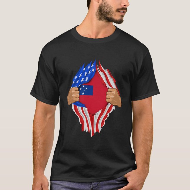 T-shirt Samoan Blood Inside Me Samoa Drapeau Cadeau (Devant)