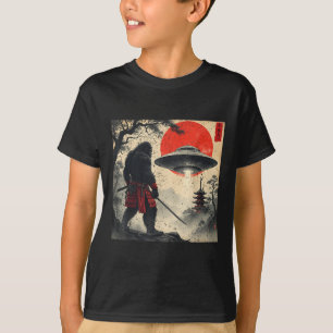 T-shirt Samouraï Bigfoot Japonais Ufo Graphique Vintage Uk