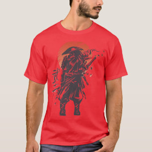 T-shirt Samouraï Bushido Code japonais Warrior Kanji Retro