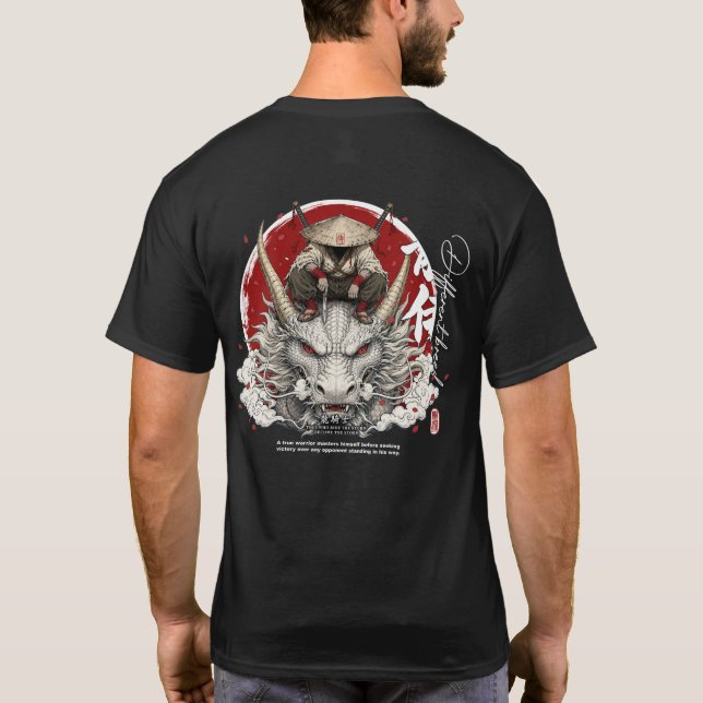 T-Shirt Samouraï Cavalier de Dragon | Japonais (Dos)