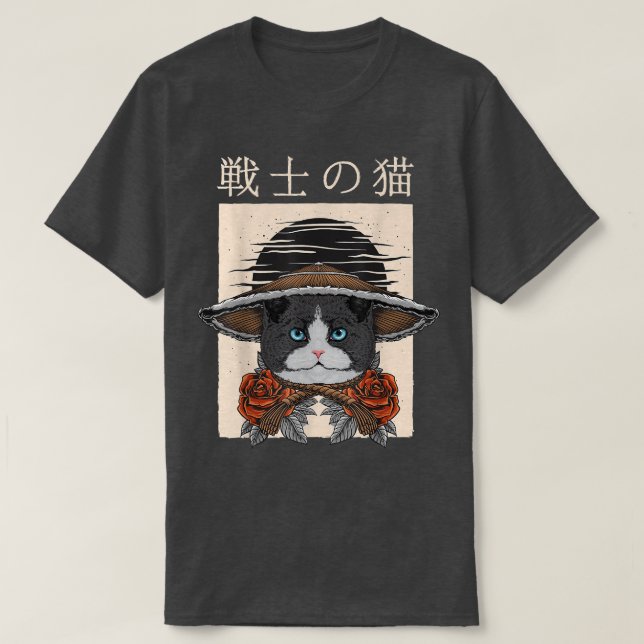 T-Shirt Samouraï Chat Guerrier (2) (Design devant)