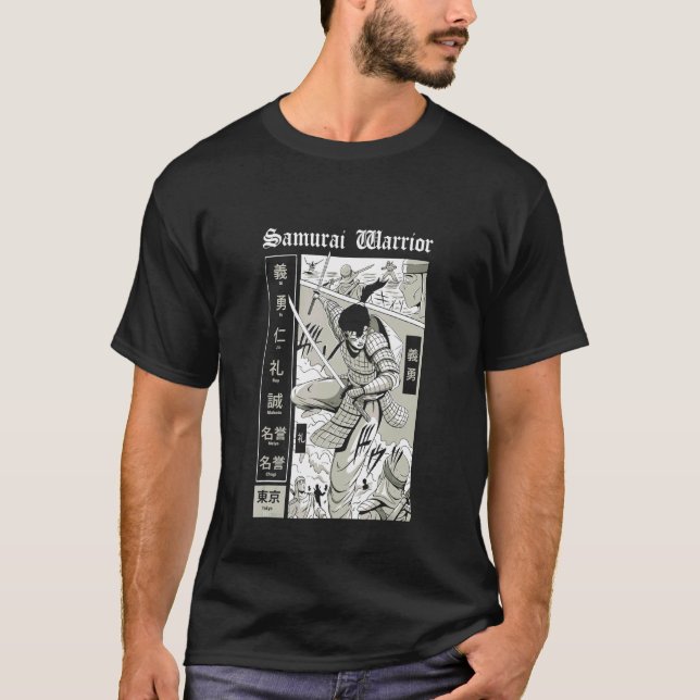 T-shirt Samouraï dans la scène de bataille  Conception de  (Devant)