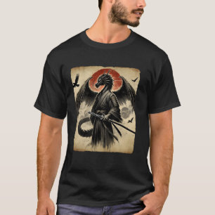 T-shirt Samouraï Dragon Art Japonais Guerrier Ukiyo Graphi