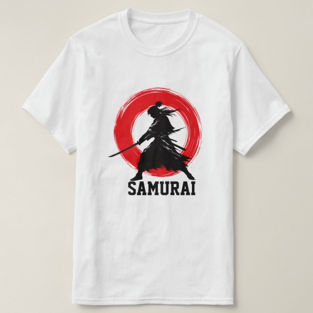 T-shirt Samouraï Guerrier Tee Minimal Rouge Cercle (Design devant)