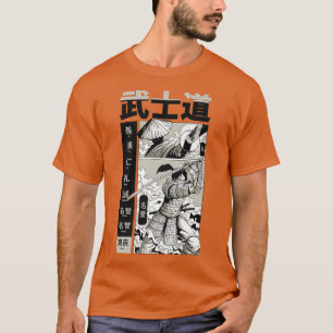 T-shirt Samouraï japonais avec Cool Kanji Japon Manga Kata