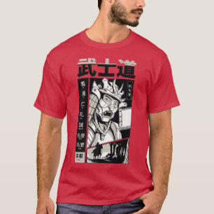 T-shirt Samouraï japonais avec Kanji Manga Japon Warrior K