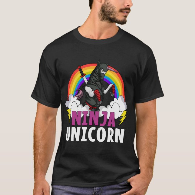 T-shirt Samouraï Licorne Ninja (Devant)