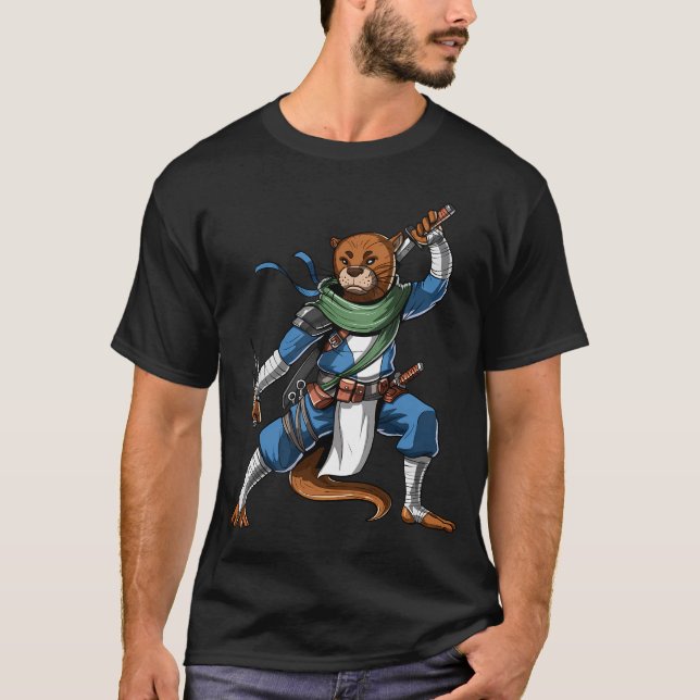 T-shirt Samouraï Ninja Loutre (Devant)