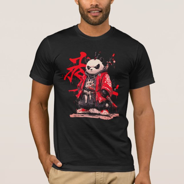 T-Shirt Samouraï panda. (Devant)