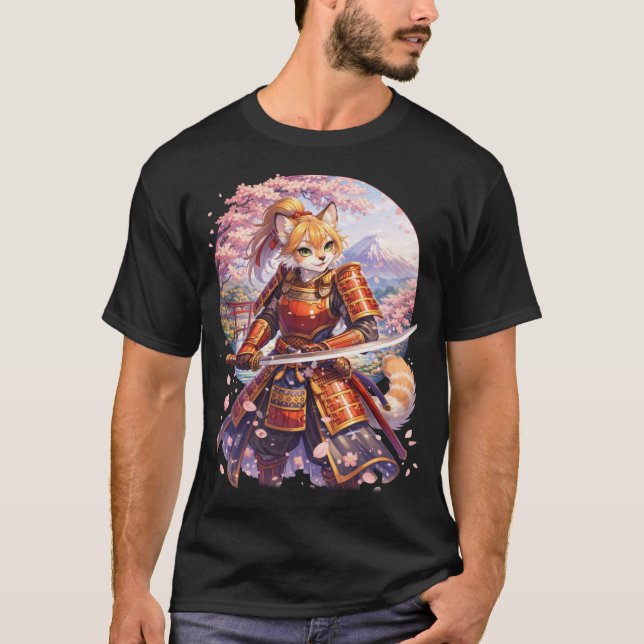 T-shirt Samouraï Panda roux  (Devant)