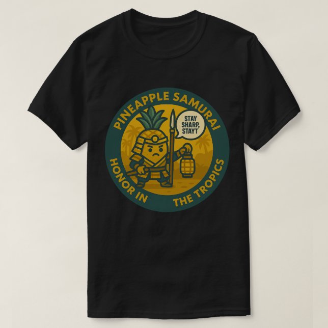 T-shirt Samouraï Pineapple Amusant Martial (Design devant)