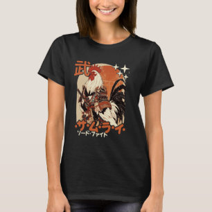T-shirt Samouraï Poulet Artwork Japonais Neko Samouraï Coq