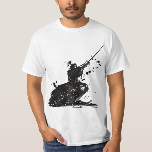 t-shirt samouraï pour hommes  (Devant)