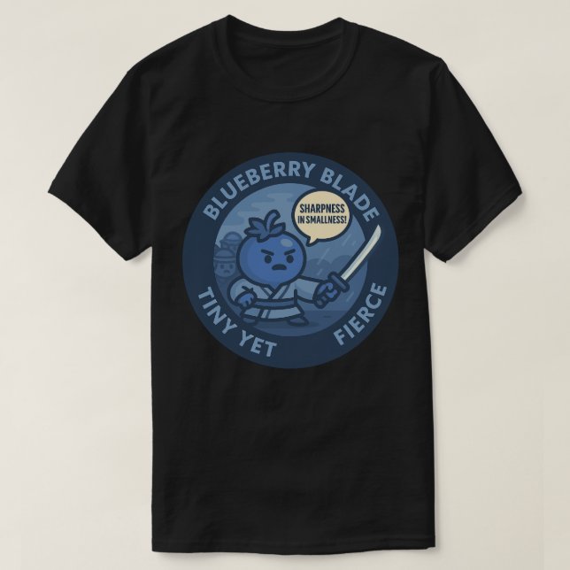 T-shirt Samouraï Puissant Myrtille Enjoué  (Design devant)