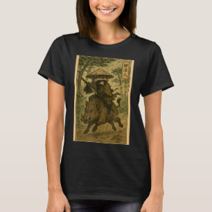 T-shirt Samouraï Raton laveur Rônin chevauchant un sanglie