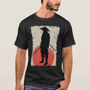 T-shirt Samouraï Rétro Vintage Guerrier Japonais Swordsman