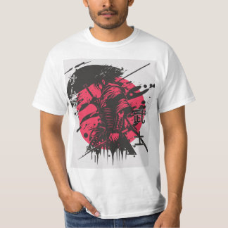 T-shirt Samouraï rouge et noir